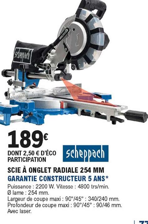 Promo Scie à Onglet Radiale 254 Mm Garantier Constructeur 5 Ans