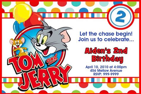 Tom and Jerry Birthday Invitations | Dolanpedia