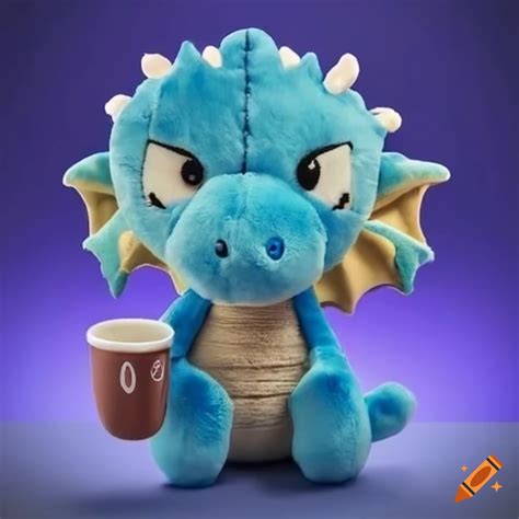 Cute Blue Dragon Holding A Coffee Mug On Craiyon