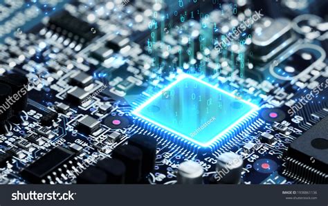 Digital Binary Data On Microchip Glow Stock Photo 1938861136 Shutterstock