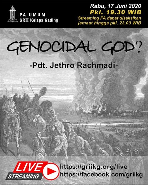 PA UMUM Genocidal God LIVE STREAMING Gereja Reformed Injili