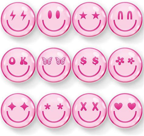 Amazon Whaline Pcs Pink Smile Face Resin Refrigerator Magnets