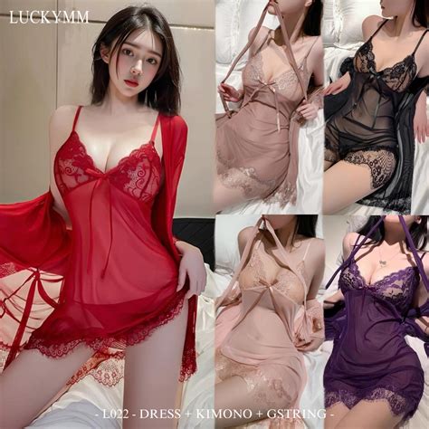 Jual Luckymm Sleepwear Lingerie Sexy Kimono Baju Tidur Sexy Lingerie