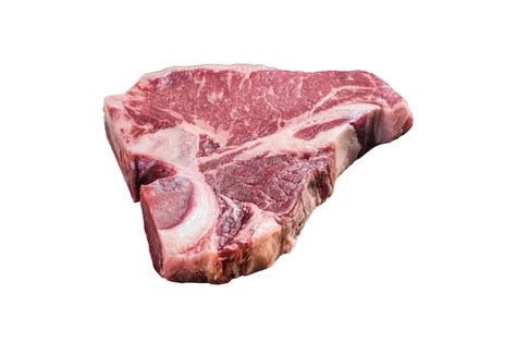 Bife De Carne Crua Tbone Porterhouse Na Placa Met Lica Dourada Isolada