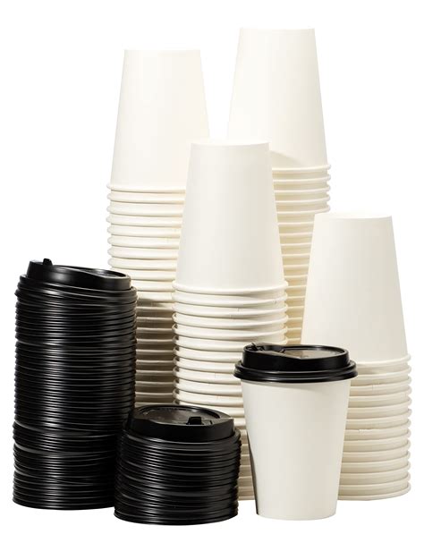 Buy 12 Oz 100 Pack With Lids Disposable Paper Coffee Cups With Lids