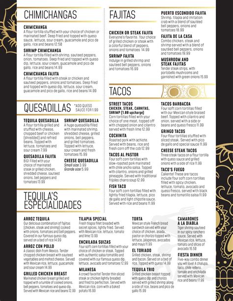 Casa Tequila Cantina Grill Winghaven Menus In O Fallon Missouri