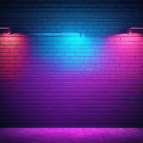 Premium Photo Brick Wall Background Neon Light Generated By Ai