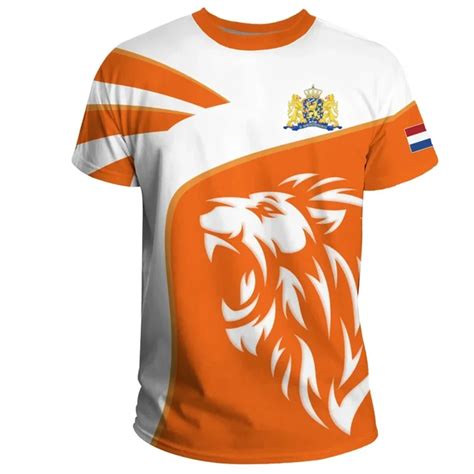 2024 Netherlands Flag T Shirt For Men 3d Printed Dutch Orange T Shirt