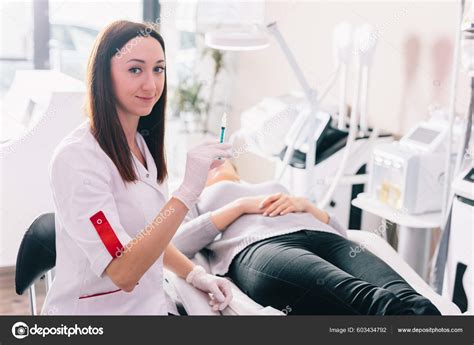 Aesthetic Medicine Doctor Preparing Syringe Injection Beauty Salon