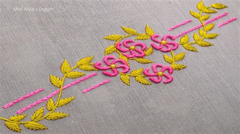 Pretty Hand Embroidery Border Designs Easy Border Design Stitching