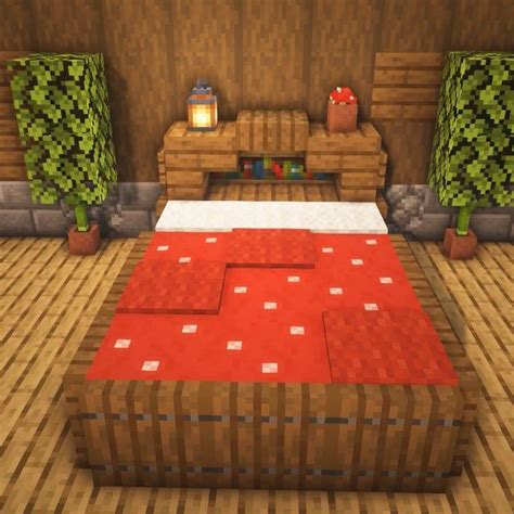 Make A Functioning Mushroom Bed Minecraft Minecraft Houses Minecraft Designs Minecraft Bedroom