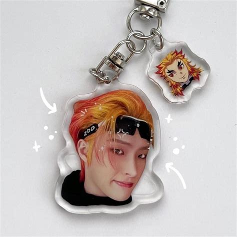 Ateez Mingi X Rengoku Acrylic Keychain Etsy