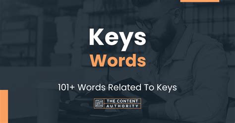 Keys Words 101 Words Related To Keys