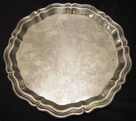 Footed Silver Circular Salver Trays Salvers Waiters And Plates Silver