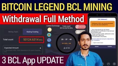 Bitcoin Legend Bcl Coin Withdrawal Process Lock And Unlock Amount Bcl