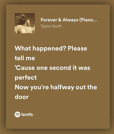 Forever And Always Taylor Swift Lyrics