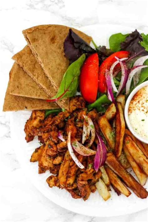 Healthy Greek Chicken Gyro Platter - Baked Ambrosia