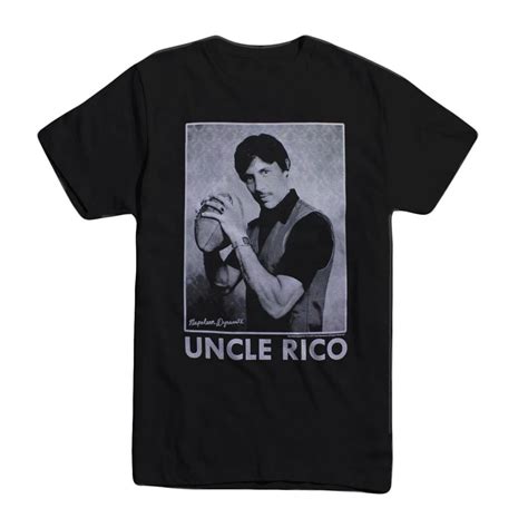 Napoleon Dynamite Uncle Rico T Shirt Black Mens Regular Fit Funny Movie