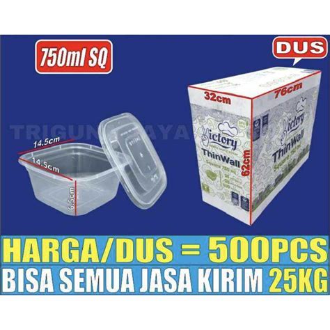 Jual Thinwall Square SQ 750ml Food Container Box Kotak Makanan Dus