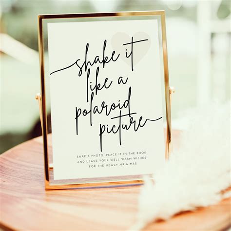 Shake It Like A Polaroid Picture Sign Modern Photo Guestbook Etsy