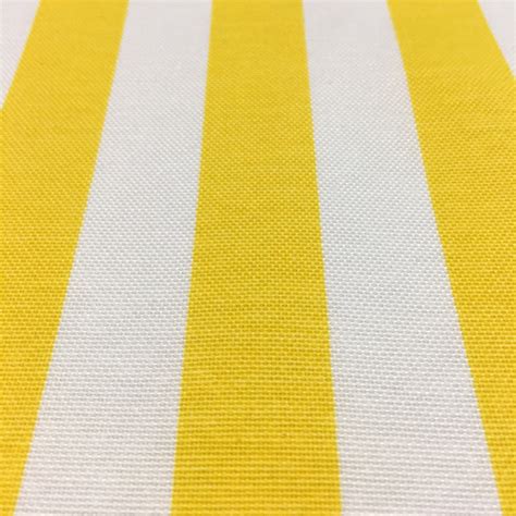 Yellow Striped Canvas Fabric by the Yard Waterproof Cotton | Etsy