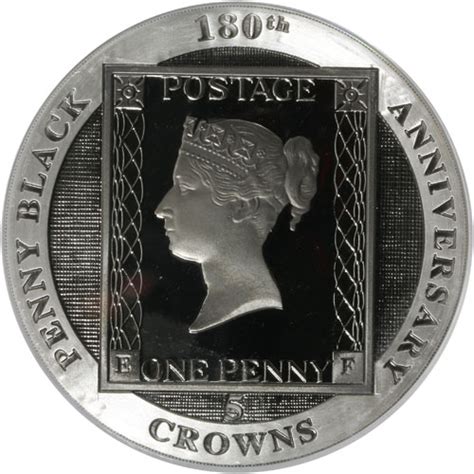 2020 5 Oz Proof Silver British Penny Black Coins