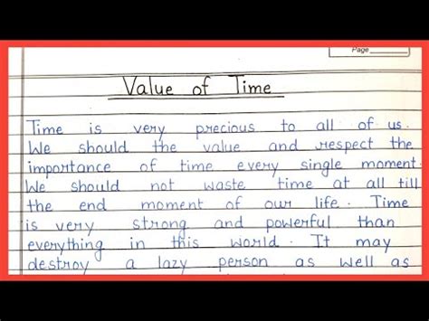 Essay On Value Of Time Value Of Time Value Of Time Essay In