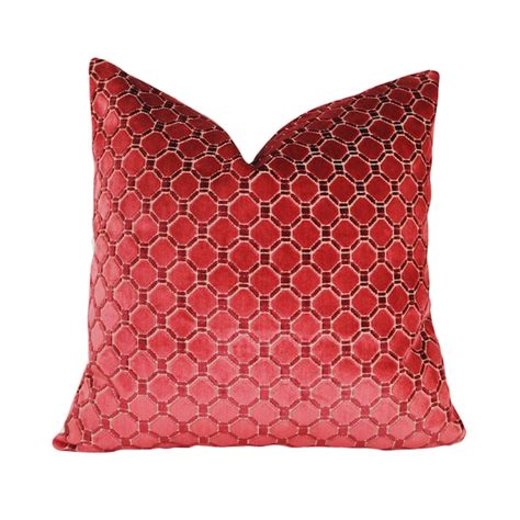 Red Geometric Pillow Etsy