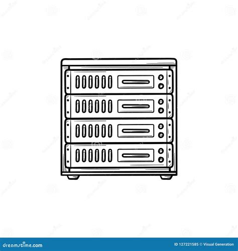 Computer Server Hand Drawn Outline Doodle Icon Stock Vector