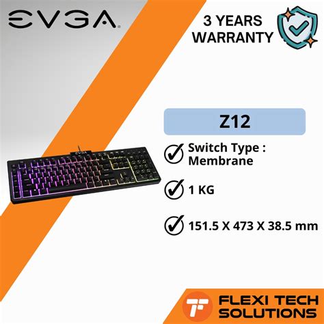 EVGA Z12 Full Size RGB Gaming Keyboard – Flexi Tech