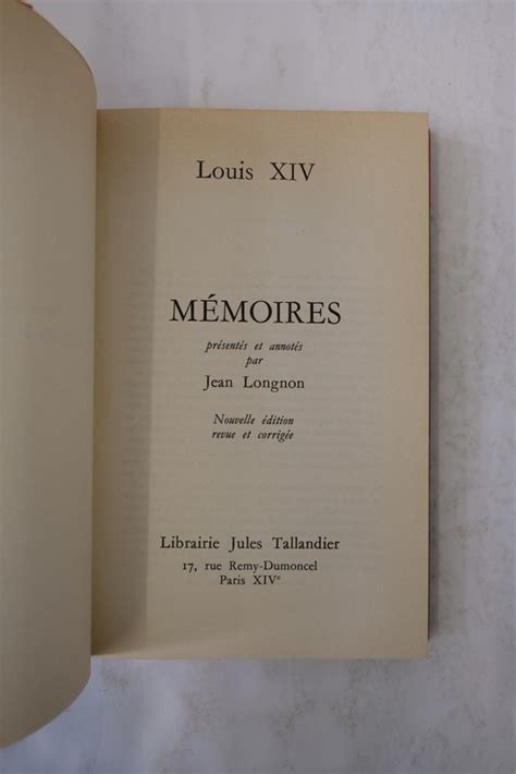 Jean Longnon M Moires De Louis Xiv Livre Rare Book