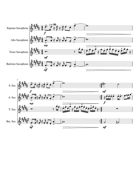 Africa By Toto Sheet Music For Saxophone Alto Saxophone Tenor