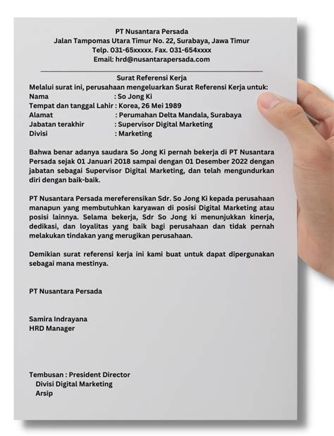 Contoh Surat Referensi Kerja Bukti Kamu Punya Pengalaman Atma