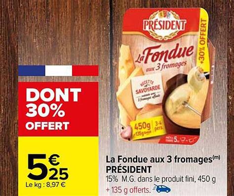 Promo La Fondue Aux Fromages Pr Sident Chez Auchan Icatalogue Fr