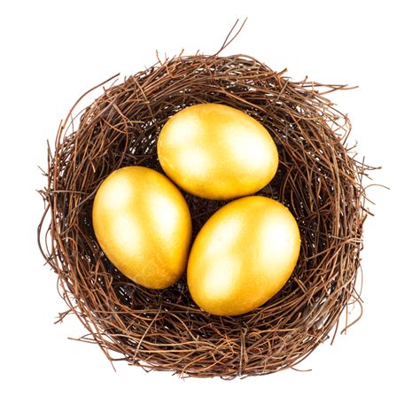 Golden Eggs In Nest Bank Three Background Fortune Png Transparent