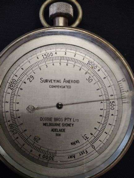 Vintage Surveying Aneroid Barometer By Dobbie Bros Pl Melb Syd