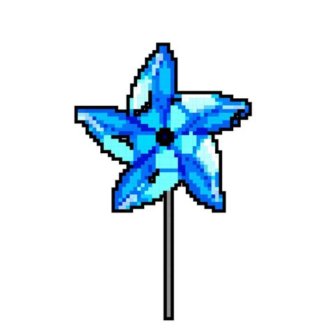 Wind Pinwheel Toy Game Pixel Art Vector Illustration Vector