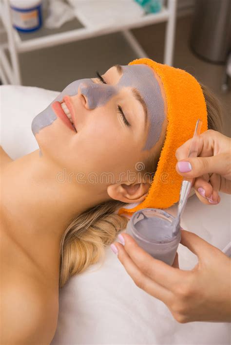 Woman Applying Mask Stock Image Image Of Beautiful Cleaning 76436095