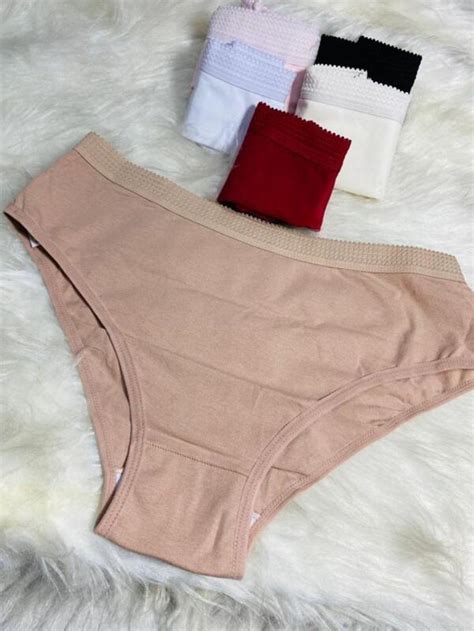 Bras Na Net Cuecas e Lingerie 03 Calçolas Senhoras em Algodão Detalhada