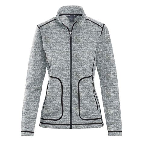 Landway Women S Heather Grey Summit Textured Knit Jacket