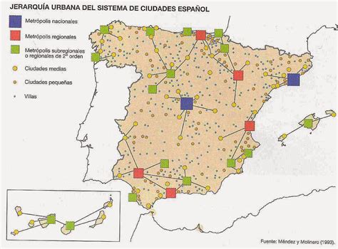 Conectandoeduca La Jerarquía Del Sistema Urbano Españolpráctica