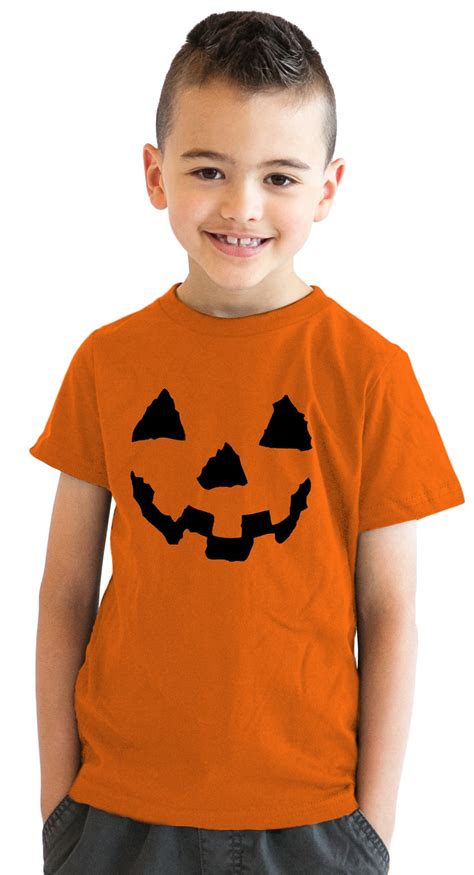 Youth Pumpkin Face T-Shirt Funny Halloween Shirt for Kids - Walmart.com