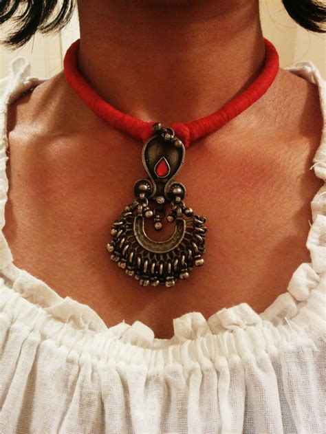 Indian Silver Pendant Necklace Etsy