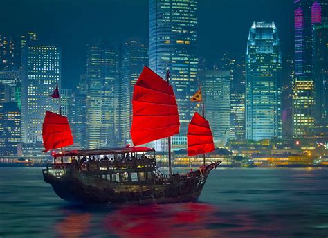 Red Hong Kong Boats