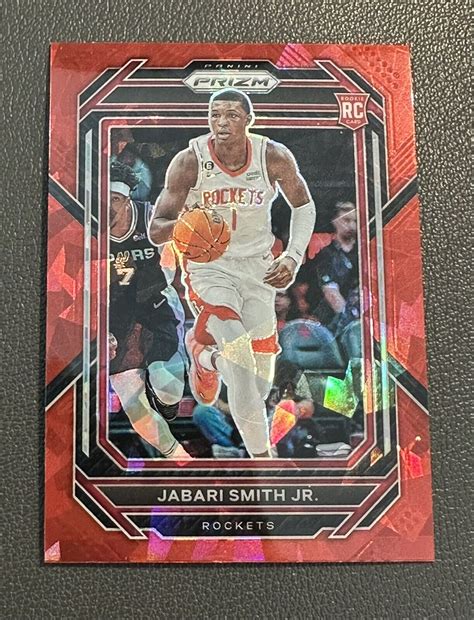 2022 23 Panini Prizm Jabari Smith Jr Red Cracked Ice RC Rookie Card