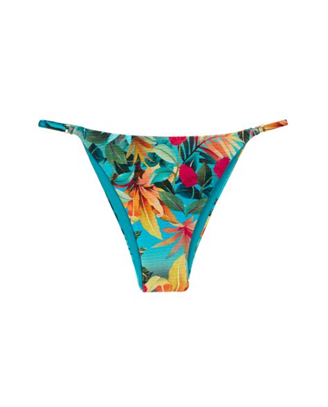 Slip Bikini Brasiliano Regolabile Floreale Tropicale Bottom Paradise