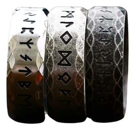 Anillo Runas Vikingo Letras Nordicas Proteccion Acero A Mercadolibre