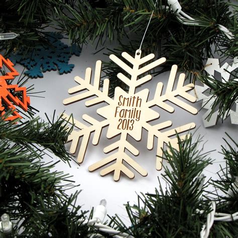 Round Flake Personalized Wood Snowflake Ornament The Crafty Smiths