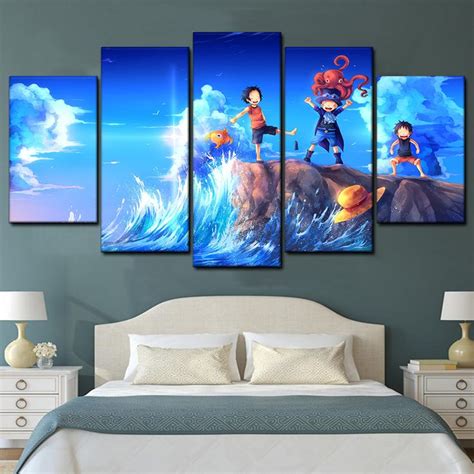 Anime One Piece Monkey D. Luffy 31 5 Piece Canvas Art Wall Decor - Canvas Prints Artwork Large ...