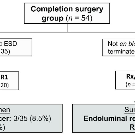 Outcomes Of The Completion Surgery Group Esd Endoscopic Submucosal Download Scientific